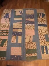 Antique Handmade Patchwork Quilt 71x64 For Crafting picture