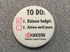 VINTAGE Kyocera Laser printers PINBACK BUTTON  picture