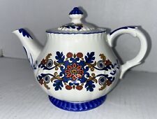 VINTAGE Ellgreave England Ironstone Floral Teapot Hand painted - 591 K marking picture