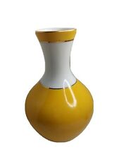 Vintage Neiman Marcus Japan Yellow, Gold &white Vase picture