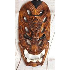 Rare Vintage Filipino Bakunawa Dragon Philippines Hand Carved Wood Tribal Mask picture