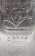 VINTAGE VERY OLD ADOHR FARMS GLASS MILK BOTTLE Embossed 1 Quart picture
