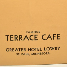 1930s Famous Terrace Cafe Greater Hotel Lowry Restaurant Menu St Paul Minnesota picture