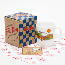 Peanuts Fire-King Stacking Mug Running Fire-King Japan picture