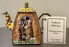Kelvin Chen Miniature Enameled Teapot The Kiss Certificate of Authenticity #1325 picture