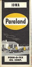 Paraland Gasoline Road Map of Iowa 1953 -- Shipping Included picture