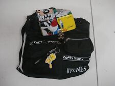 looney tunes black backpack Vinyl Flap 90s RARE vintage Tweety Charm picture