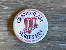 1987 MN Twins Grand Slam Series Fan Vintage Button Pin Back Badge Pinback picture