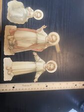 Antique Catholic Prayer Card Religious Collectible 1800s Angel Cut Outs picture