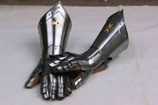 Medieval Gloves Armor Knight Gauntlets Steel Gauntlet Functional Pair Crusader picture