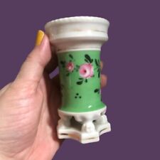 Antique vtg porcelain spill vase w/ pink roses Old Paris? French country picture