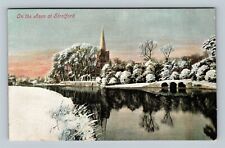 On The Avon At Stratford In Winter, United Kingdom Vintage Postcard picture