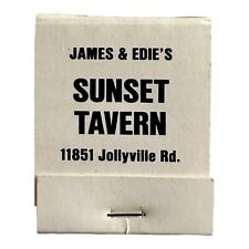 Vintage James & Edie’s SUNSET TAVERN Matchbook Unstruck MATCH Matches picture