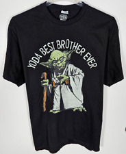 Star Wars Men's Size 2XL Black Yoda Best Brother Ever Shirt Short Sleeve picture