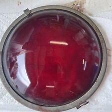 Vintage Master RED Glass Railroad Signal Lamp Lens Cover 7 9/16' D  USA picture