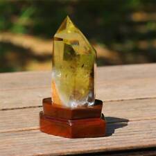 1.89LB Top Natural Citrine Obelisk Crystal Specimen Reiki Crystal Wand point picture