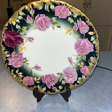 Antique Limoges T&V France Hand-Painted Pink Roses Rococo Style  Floral Plate picture