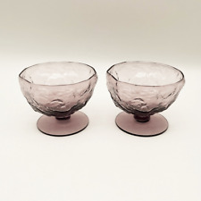 Vintage Morgantown Seneca Glass Set-Amethyst Purple, 6oz Crinkle Dessert Cups picture