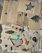 Lot of 100’s Vintage 1930’s Christmas Gummed Foil Glitter Seals Dennison Gibson picture
