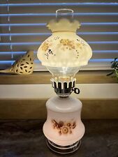 VTG Gone With the Wind Double Globe Flowers  Some Hand painted Hurricane Lamp picture