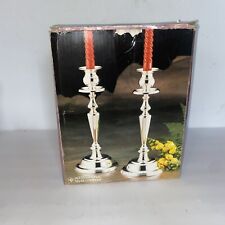 Vtg International Silver Company Silver Plated Candlestick Holder Pair NOS picture
