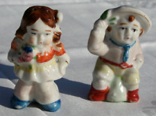 Vtg Salt Pepper Shakers Mexican Couple Man Woman Japan cork stoppers 2.75