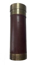Things Remembered Hermetically Sealed Brass Leather Scroll Tube W Hygrometer picture