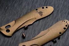 1 Pair TC21 Anode Gold God of War Pattern Knife Handle Scales for Benchmade 730 picture
