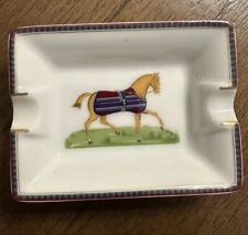 Hermes Paris Equestrian French Limoges Porcelain Ashtray Great Condition No Box picture