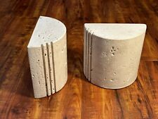 Vintage Fratelli Mannelli Made In Marta Italy Travertine Marble Art Bookends Set picture