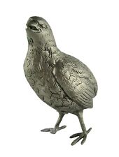 Vintage Gucci 1970's Quail Bird Standing Pewter Figurine, DAMAGED FOOT picture