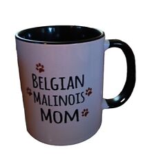 New Belgian Malinois MOM Ceramic Coffee Mug Tea Cup Paw Prints Black on White  picture