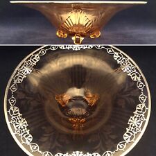 Silver City EAPG Art Deco Sterling Silver Overlay Center Serving Bowl USA 12