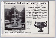 1906 J L Mott Iron Works Vintage Ad New York Garden Ornaments Fountain Vases picture