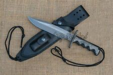 LOM HANDMADE CARBON STEEL G-10 MICARTA ACID WASH BOWIE KNIFE WITH LEATHER SHEATH picture