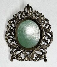 Vintage Small Ornate Goldtone Metal VIP Oval Picture Frame 4.75” picture
