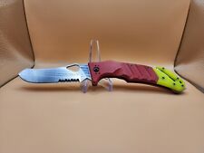 Fox Knives ASLR Folding Knife Red/Yellow  Forprene 3.875in. Serrated picture