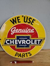 We Use Genuine Parts Chevrolet Service Sign Ande Rooney Porcelain AR1198 11 1/4