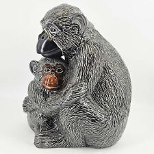 Large Realistic Monkey mom and baby Ceramic Statue Figure Statue 11