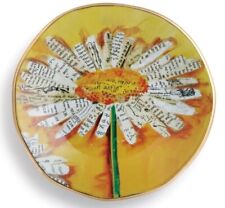 Sunflower Round Trinket Dish Floral Gold picture