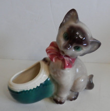 Vintage Royal Copley Cat With Dutch Shoe 8