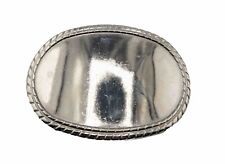 Vintage Western Belt Buckle Silver Toned Mirror  picture