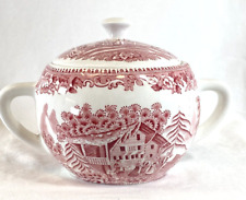 Wedgwood & Co “Avon Cottage Pink Lidded and Handled Sugar Bowl picture