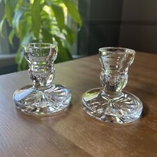 Vintage Pair of Waterford Blarney Short Pillar Candle Holders - Glass Crystal picture