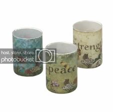 Peace, Strength, and Wisdom Tealight, votive holders Set of 3.Includes Tealights picture
