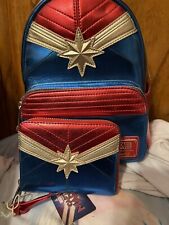 Capitan Marvel Metallic Loungefly & Wallet - NWT Set picture