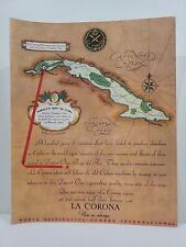 1934 La Corona Cigars Fortune Magazine Print Advertising Cuba Map Plantations picture