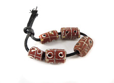 5 Tic Tac Toe Brick Red Venetian Trade Beads picture
