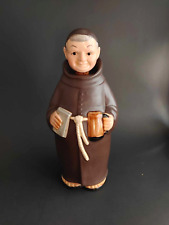 Vintage Friar Monk Hand Painted Decanter w/ Stopper 9.5