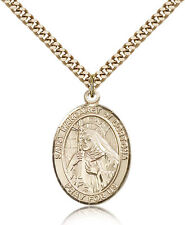 Saint Margaret Of Cortona Medal For Men - Gold Filled Necklace On 24 Chain -... picture